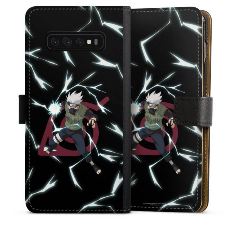 DeinDesign Handyhülle Kakashi Naruto Shippuden Offizielles Lizenzprodukt Kakashi Raikiri, Samsung Galaxy S10 Plus Hülle Handy Flip Case Wallet Cover von DeinDesign