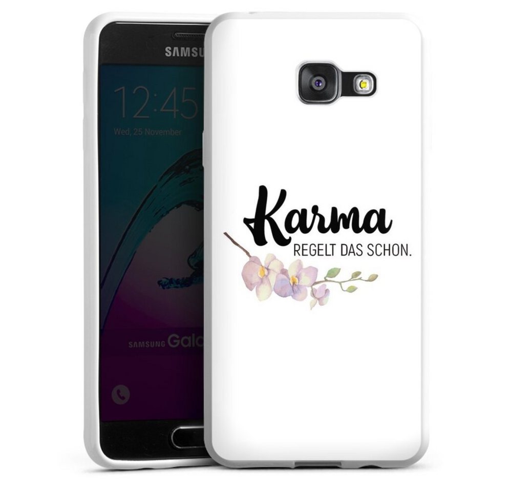 DeinDesign Handyhülle Karma regelt das schon, Samsung Galaxy A3 (2016) Silikon Hülle Bumper Case Handy Schutzhülle von DeinDesign