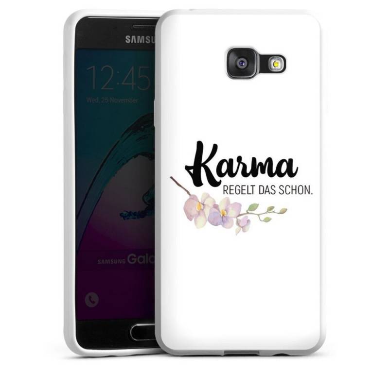 DeinDesign Handyhülle Karma regelt das schon, Samsung Galaxy A3 (2016) Silikon Hülle Bumper Case Handy Schutzhülle von DeinDesign