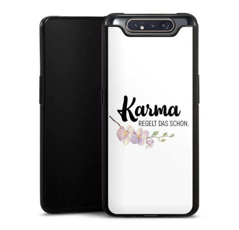 DeinDesign Handyhülle Karma regelt das schon, Samsung Galaxy A80 Silikon Hülle Bumper Case Handy Schutzhülle von DeinDesign