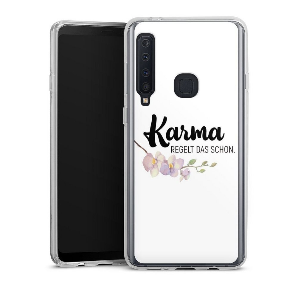 DeinDesign Handyhülle Karma regelt das schon, Samsung Galaxy A9 (2018) Silikon Hülle Bumper Case Handy Schutzhülle von DeinDesign