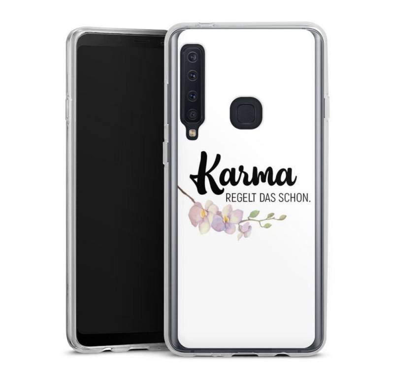 DeinDesign Handyhülle Karma regelt das schon, Samsung Galaxy A9 (2018) Silikon Hülle Bumper Case Handy Schutzhülle von DeinDesign