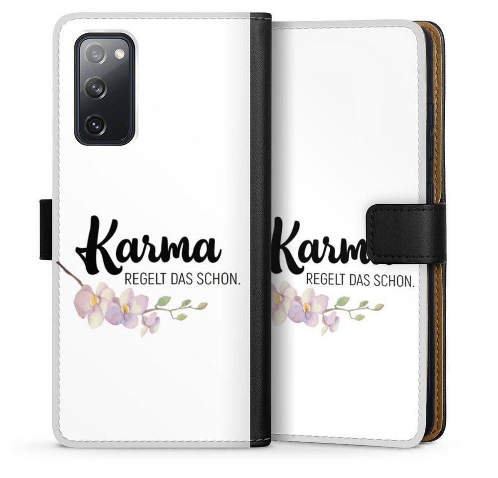 DeinDesign Handyhülle Karma regelt das schon, Samsung Galaxy S20 FE Hülle Handy Flip Case Wallet Cover DeinDesign Handyhülle Karma regelt das schon, Samsung Galaxy S20 FE Hülle Handy Flip Case Wallet Cover von DeinDesign