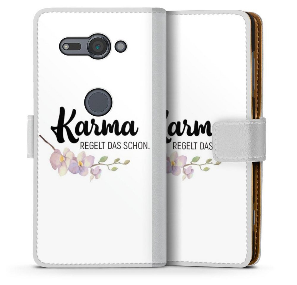 DeinDesign Handyhülle Karma regelt das schon, Sony Xperia XZ 2 Compact Hülle Handy Flip Case Wallet Cover DeinDesign Handyhülle Karma regelt das schon, Sony Xperia XZ 2 Compact Hülle Handy Flip Case Wallet Cover von DeinDesign