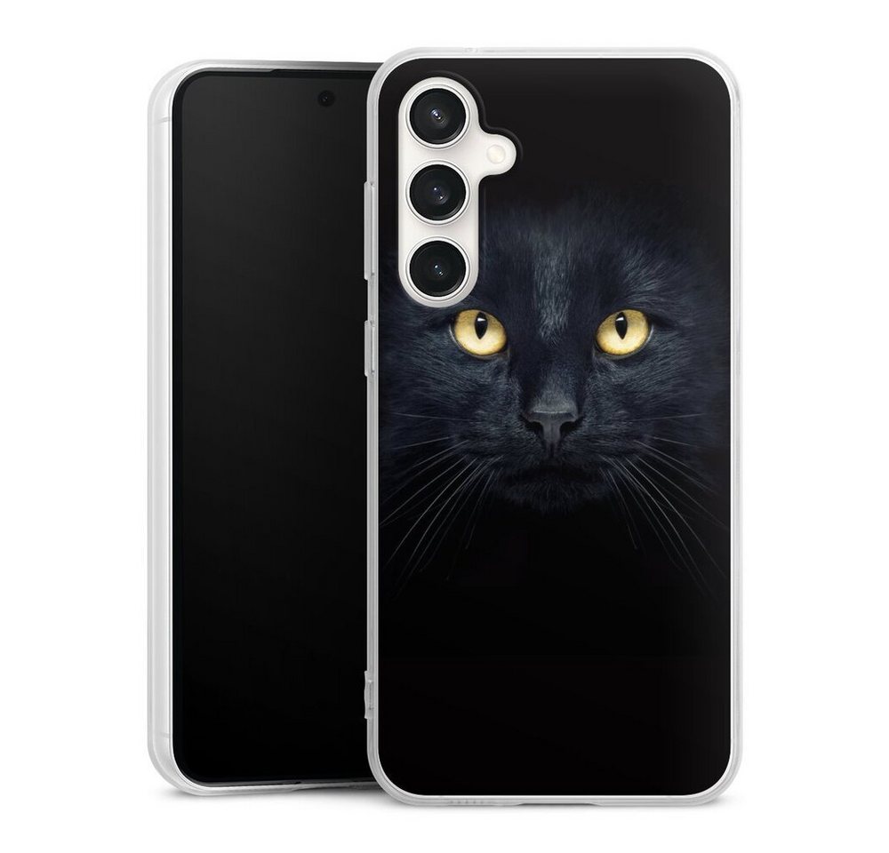 DeinDesign Handyhülle Katze Auge schwarz Tom Cat, Samsung Galaxy S23 FE Silikon Hülle Bumper Case Handy Schutzhülle von DeinDesign