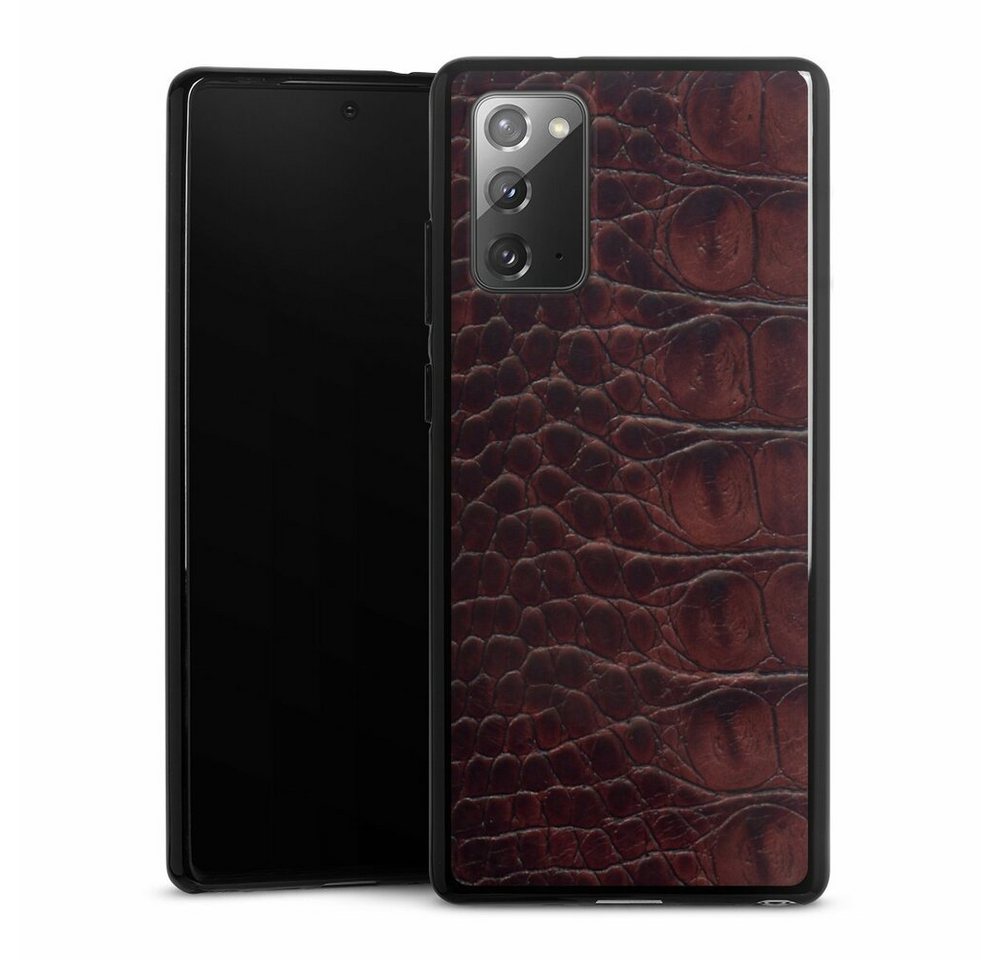 DeinDesign Handyhülle Krokodil Leder Animalprint Croco dark brown, Samsung Galaxy Note 20 Silikon Hülle Bumper Case Handy Schutzhülle von DeinDesign