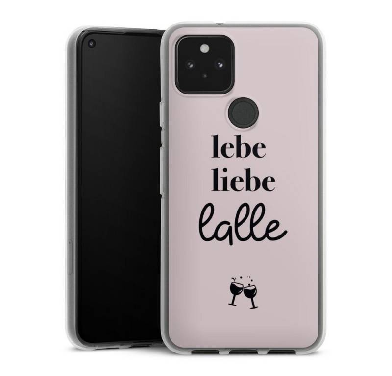 DeinDesign Handyhülle Lebe liebe lalle, Google Pixel 5 Silikon Hülle Bumper Case Handy Schutzhülle von DeinDesign