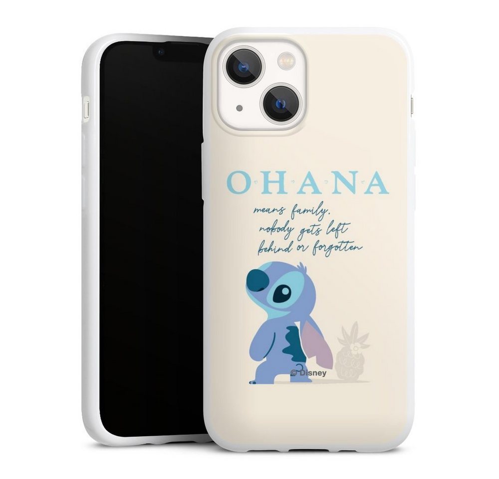 DeinDesign Handyhülle Lilo & Stitch Offizielles Lizenzprodukt Disney Ohana Stitch, Apple iPhone 13 Mini Silikon Hülle Bumper Case Handy Schutzhülle von DeinDesign