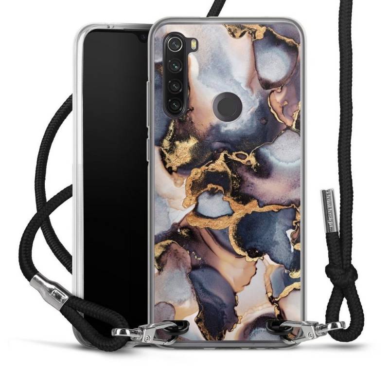 DeinDesign Handyhülle Marmor Elisabeth Fredriksson Farbverlauf Dreamy Ink Grey Gold Print, Xiaomi Redmi Note 8T Handykette Hülle mit Band Case zum Umhängen von DeinDesign