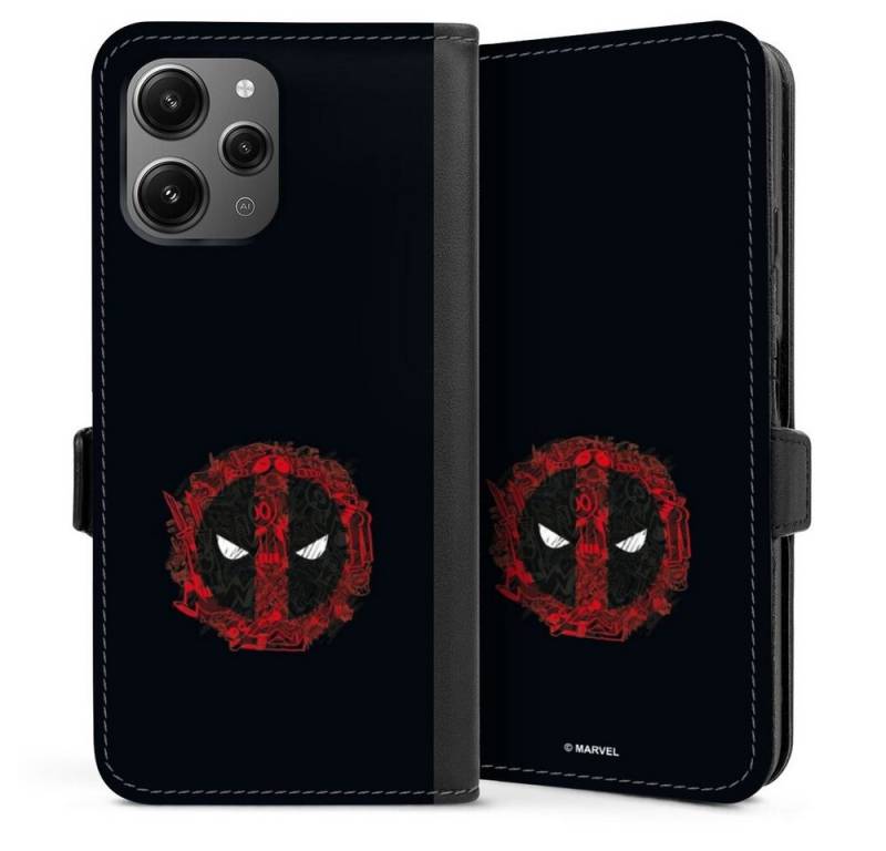 DeinDesign Handyhülle Marvel Deadpool Logo Deadpool Logo, Xiaomi Redmi 12 Hülle Handy Flip Case Wallet Cover Handytasche Leder von DeinDesign