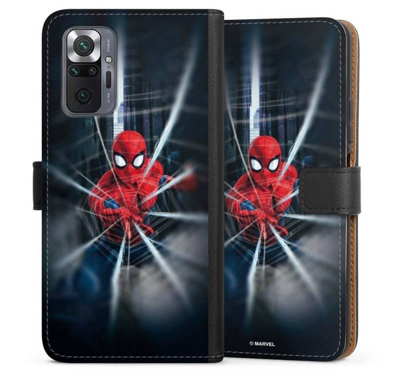 DeinDesign Handyhülle Marvel Kinofilm Spider-Man Webs In Action, Xiaomi Redmi Note 10 Pro Hülle Handy Flip Case Wallet Cover von DeinDesign
