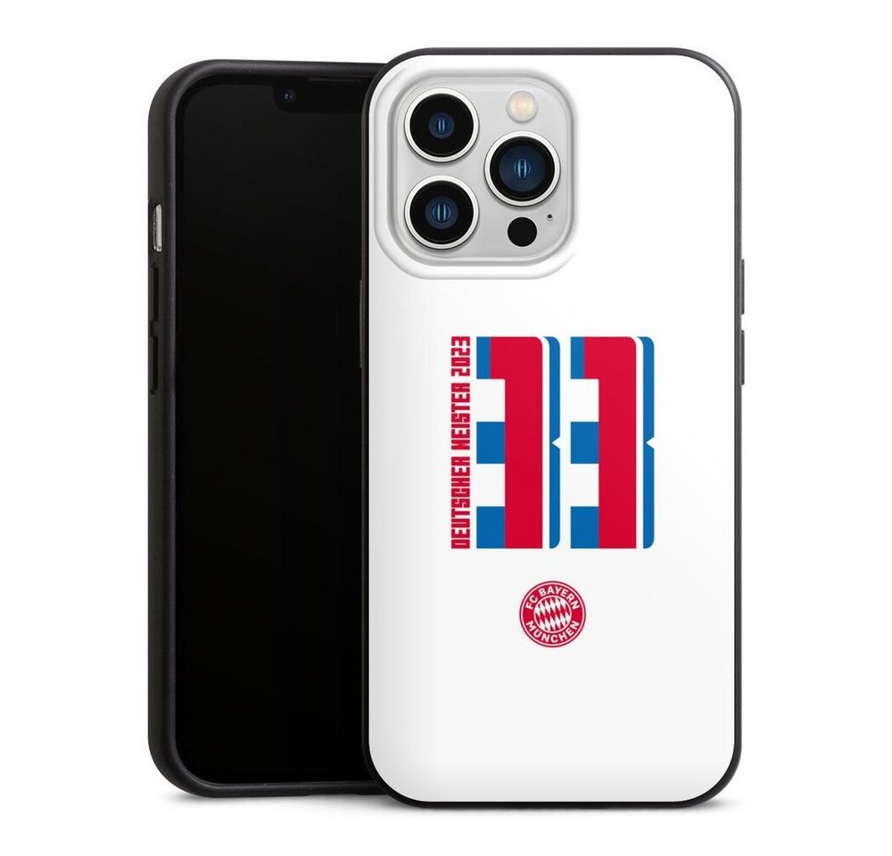 DeinDesign Handyhülle Meister FC Bayern München FCB Meister 2023 Weiß, Apple iPhone 13 Pro Organic Case Bio Hülle Nachhaltige Handyhülle von DeinDesign