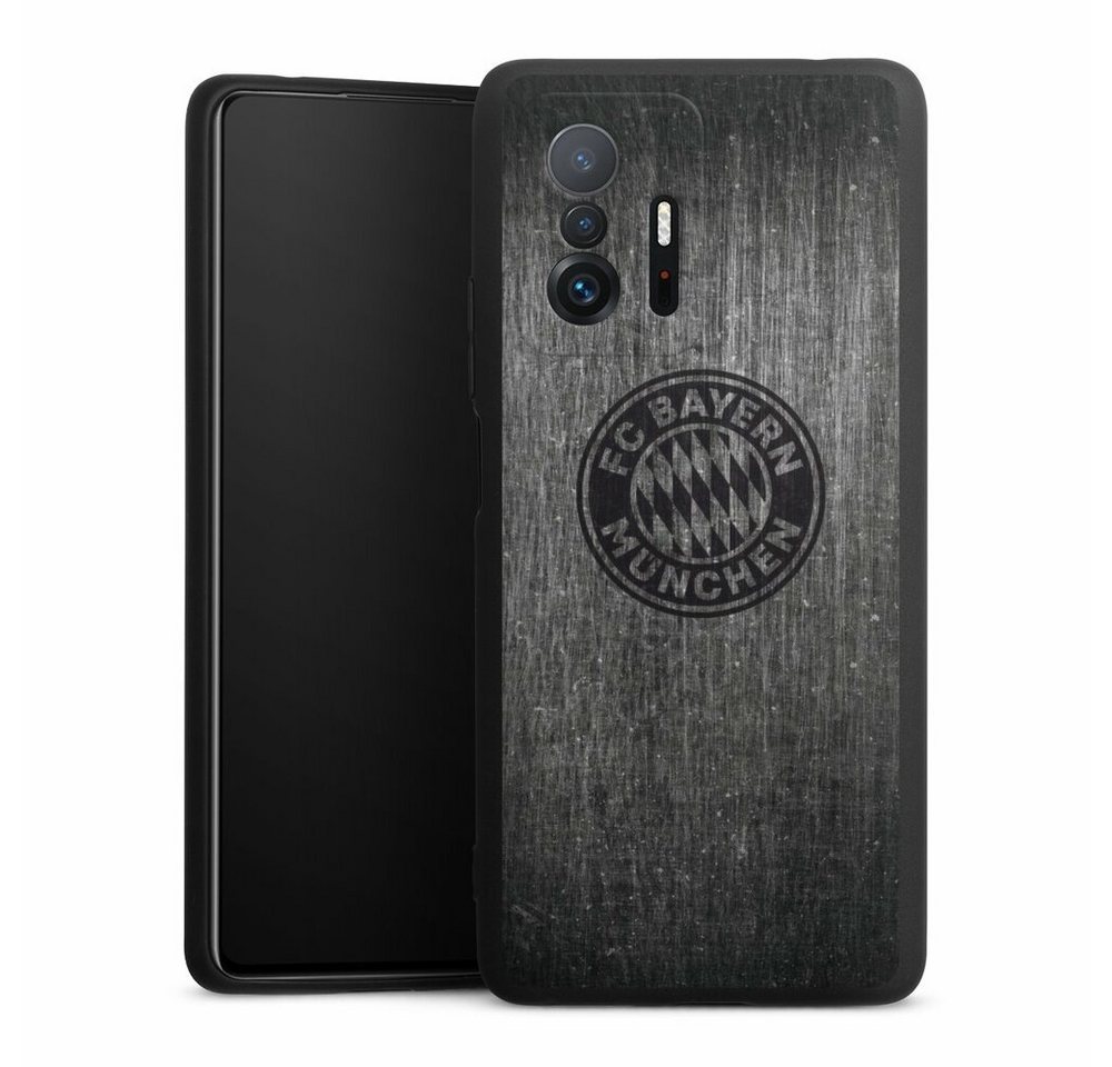 DeinDesign Handyhülle Metallic Look FCB FC Bayern München Metalllook FCB Logo einfarbig, Xiaomi 11T 5G Silikon Hülle Premium Case Handy Schutzhülle von DeinDesign