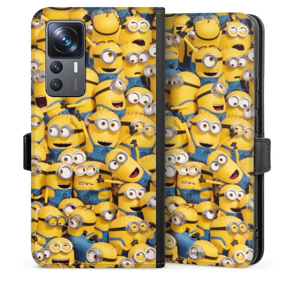 DeinDesign Handyhülle Minions Muster Ich – Einfach unverbesserlich Minions Pattern, Xiaomi 12T 5G Hülle Handy Flip Case Wallet Cover Handytasche Leder von DeinDesign