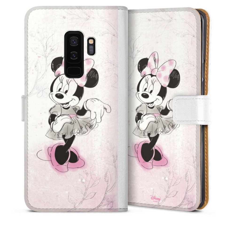 DeinDesign Handyhülle Minnie Mouse Disney Vintage Minnie Watercolor, Samsung Galaxy S9 Plus Duos Hülle Handy Flip Case Wallet Cover von DeinDesign
