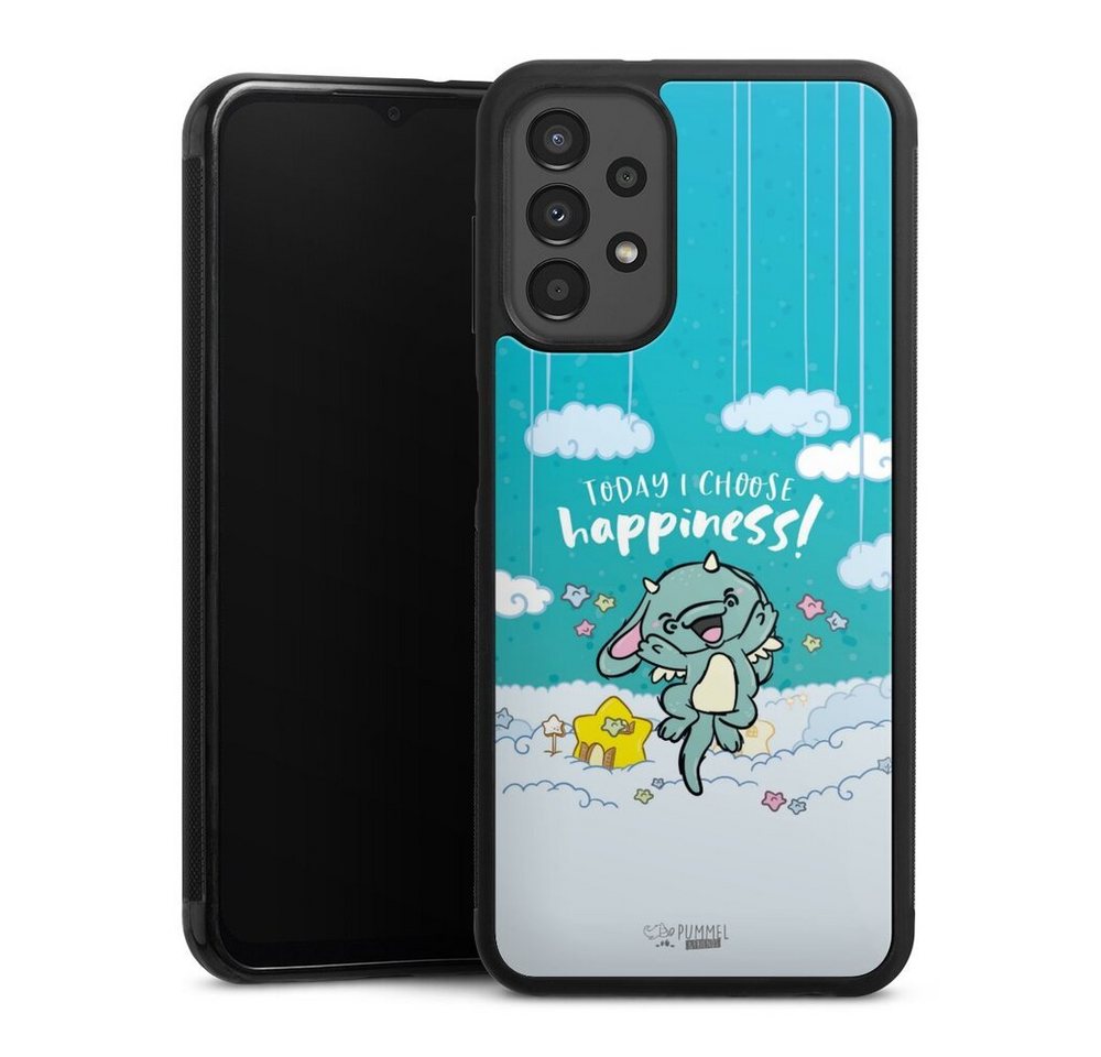 DeinDesign Handyhülle Mooh Happiness, Samsung Galaxy A13 4G Gallery Case Glas Hülle von DeinDesign