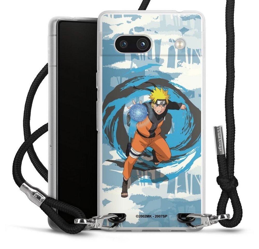 DeinDesign Handyhülle Offizielles Lizenzprodukt Manga Naruto Shippuden Naruto Rasengan, Google Pixel 7a Handykette Hülle mit Band Case zum Umhängen von DeinDesign