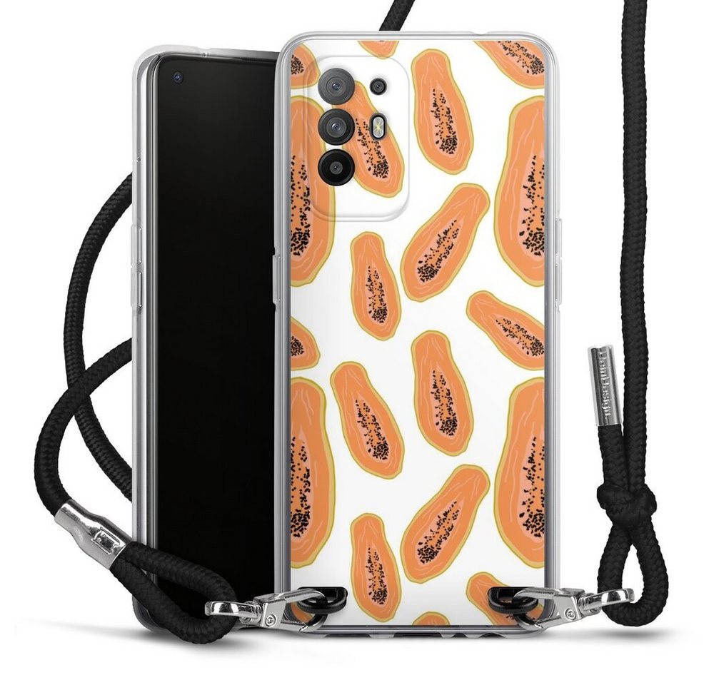 DeinDesign Handyhülle Papaya, Oppo A94 5G Handykette Hülle mit Band Case zum Umhängen von DeinDesign