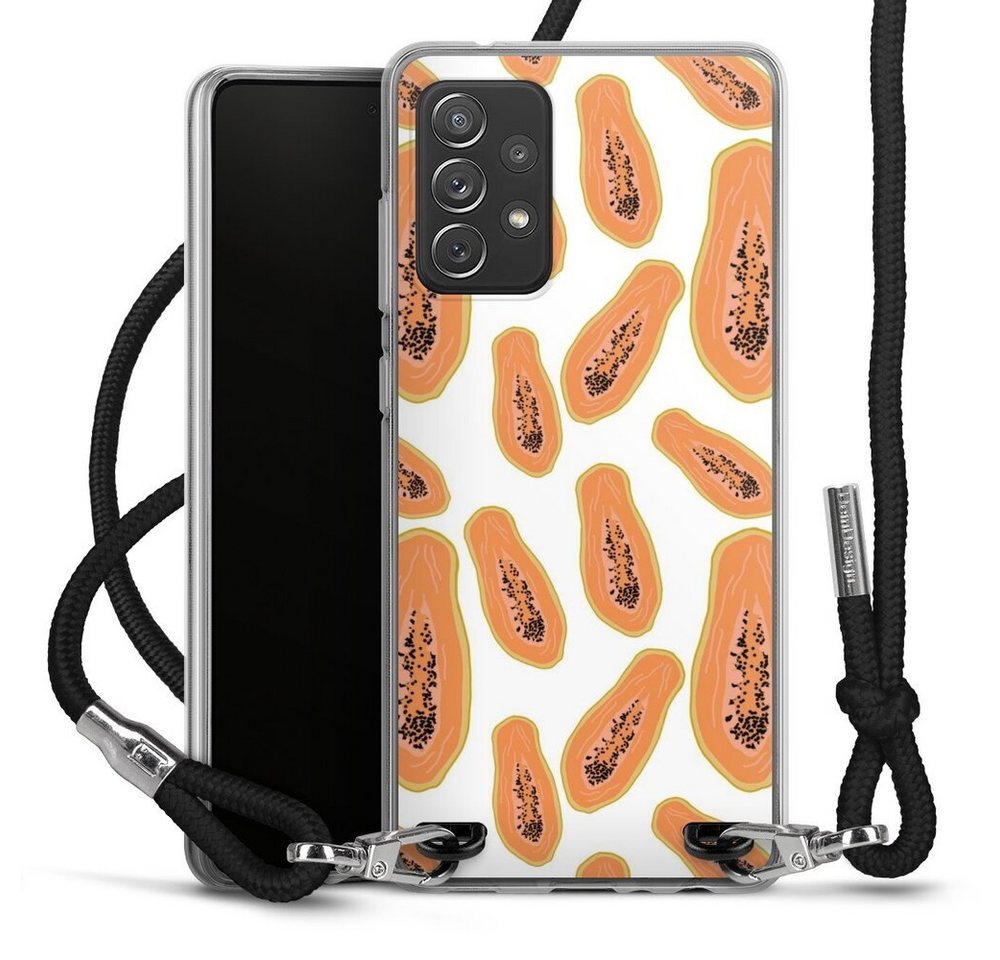 DeinDesign Handyhülle Papaya, Samsung Galaxy A72 Handykette Hülle mit Band Case zum Umhängen von DeinDesign