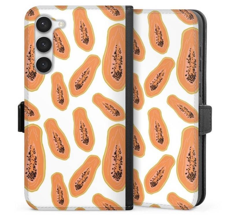 DeinDesign Handyhülle Papaya, Samsung Galaxy S23 Plus Hülle Handy Flip Case Wallet Cover von DeinDesign