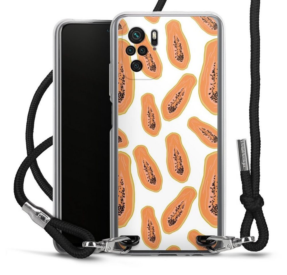 DeinDesign Handyhülle Papaya, Xiaomi Redmi Note 10S Handykette Hülle mit Band Case zum Umhängen von DeinDesign
