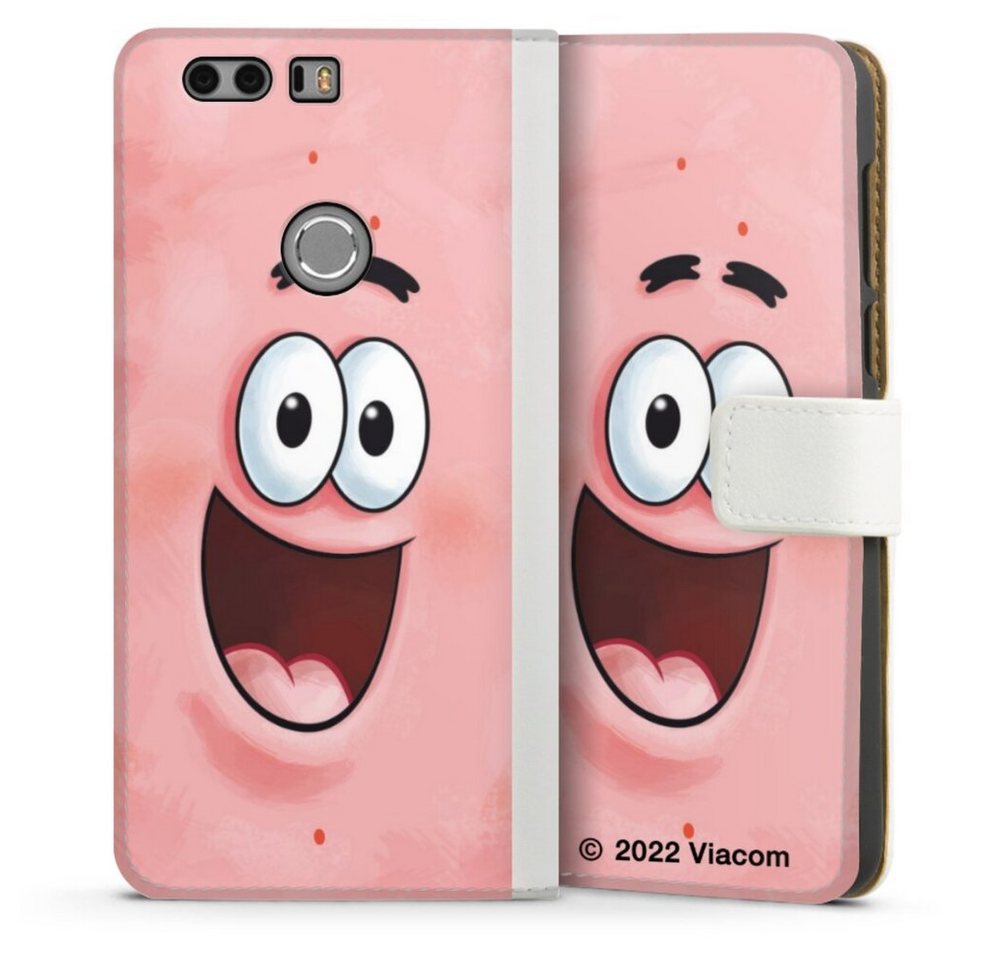 DeinDesign Handyhülle Patrick Star Spongebob Schwammkopf Offizielles Lizenzprodukt, Huawei Honor 8 Hülle Handy Flip Case Wallet Cover Handytasche Leder von DeinDesign