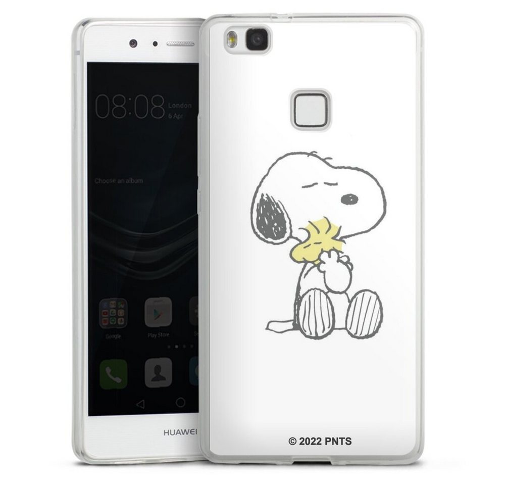 DeinDesign Handyhülle Peanuts Snoopy Liebe Snoopy And Woodstock Cuddling, Huawei P9 Lite (2016) Slim Case Silikon Hülle Ultra Dünn Schutzhülle von DeinDesign