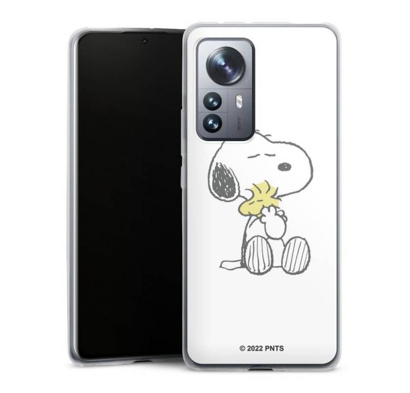 DeinDesign Handyhülle Peanuts Snoopy Liebe Snoopy And Woodstock Cuddling, Xiaomi 12 Pro 5G Slim Case Silikon Hülle Ultra Dünn Schutzhülle von DeinDesign