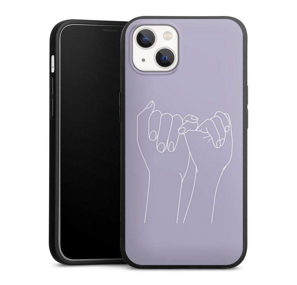 DeinDesign Handyhülle Pinky Promise Line Art, Apple iPhone 13 Silikon Hülle Premium Case Handy Schutzhülle DeinDesign Handyhülle Pinky Promise Line Art, Apple iPhone 13 Silikon Hülle Premium Case Handy Schutzhülle von DeinDesign