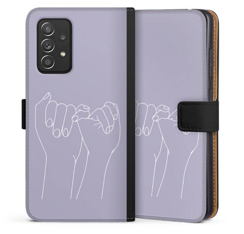 DeinDesign Handyhülle Pinky Promise Line Art, Samsung Galaxy A52 Hülle Handy Flip Case Wallet Cover von DeinDesign