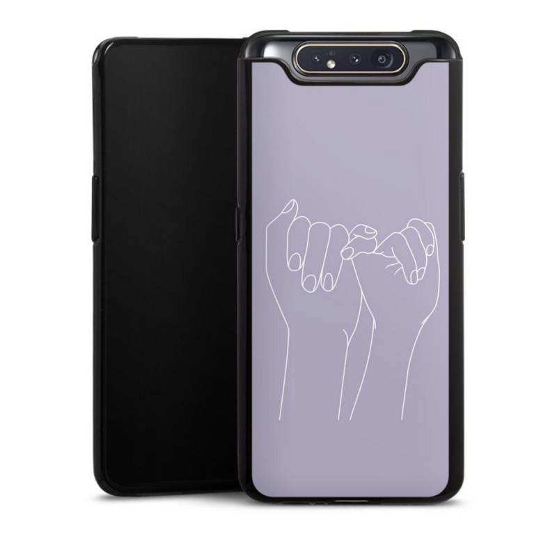 DeinDesign Handyhülle Pinky Promise Line Art, Samsung Galaxy A80 Silikon Hülle Bumper Case Handy Schutzhülle von DeinDesign