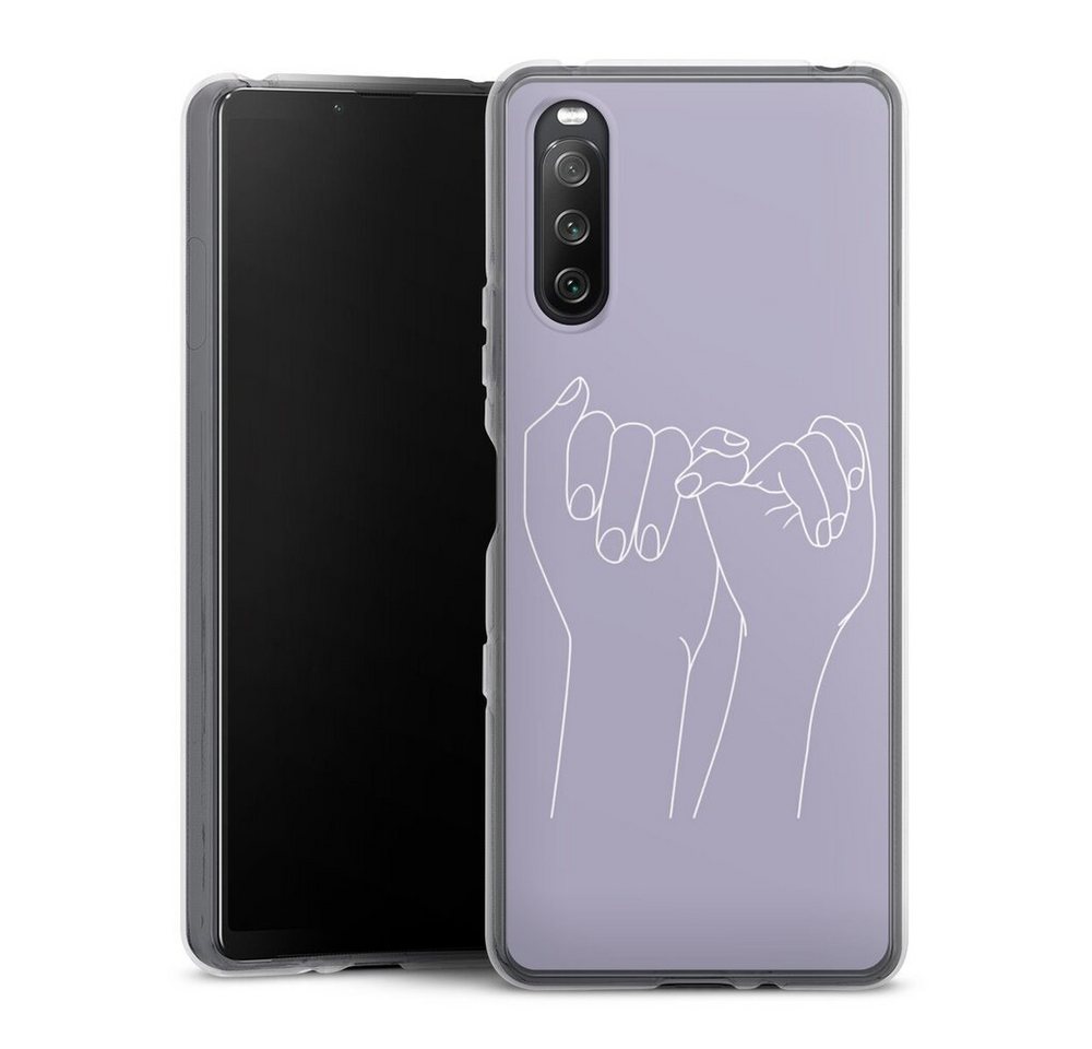 DeinDesign Handyhülle Pinky Promise Line Art, Sony Xperia 10 III Silikon Hülle Bumper Case Handy Schutzhülle DeinDesign Handyhülle Pinky Promise Line Art, Sony Xperia 10 III Silikon Hülle Bumper Case Handy Schutzhülle von DeinDesign