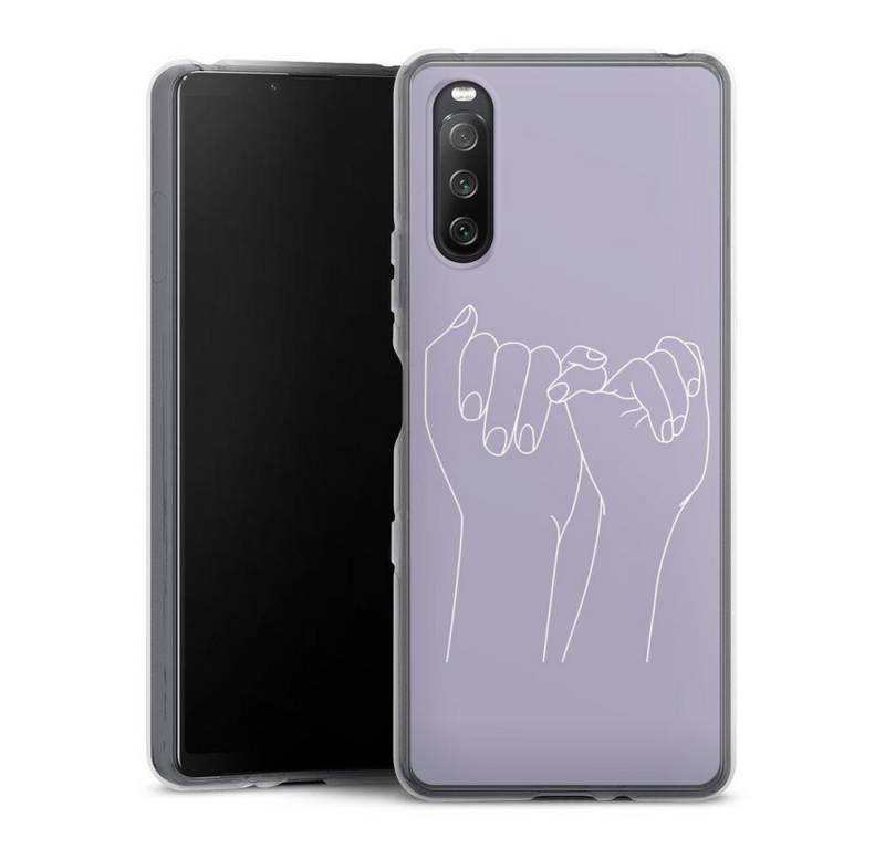DeinDesign Handyhülle Pinky Promise Line Art, Sony Xperia 10 III Silikon Hülle Bumper Case Handy Schutzhülle von DeinDesign