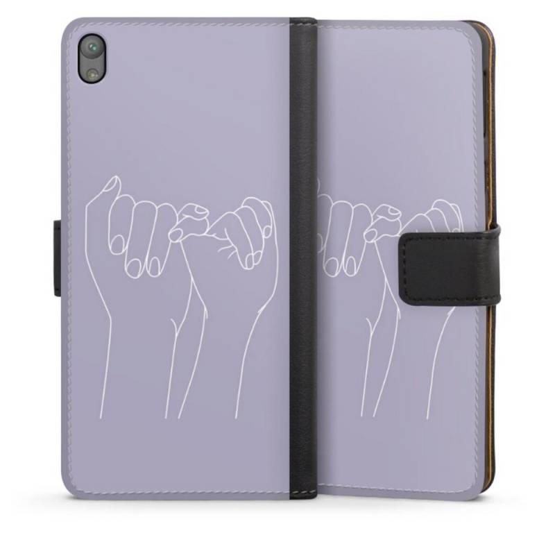 DeinDesign Handyhülle Pinky Promise Line Art, Sony Xperia E5 Hülle Handy Flip Case Wallet Cover Handytasche Leder von DeinDesign