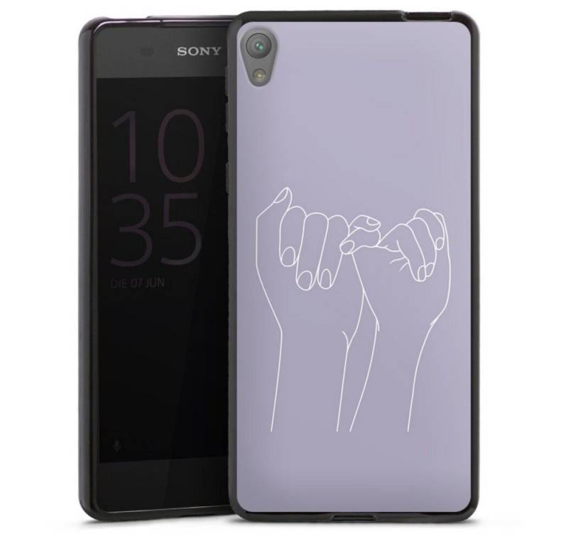 DeinDesign Handyhülle Pinky Promise Line Art, Sony Xperia E5 Silikon Hülle Bumper Case Handy Schutzhülle von DeinDesign