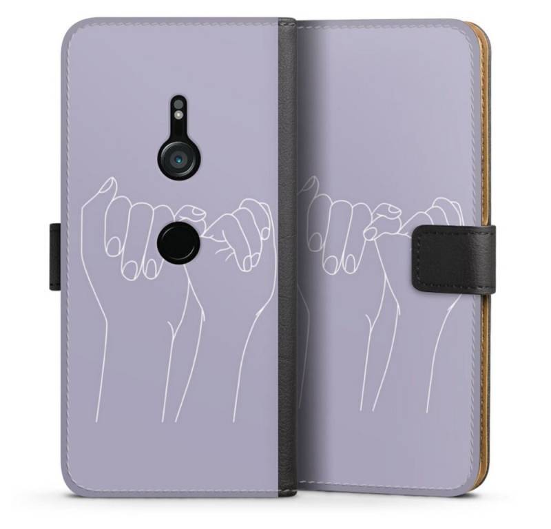 DeinDesign Handyhülle Pinky Promise Line Art, Sony Xperia XZ 3 Hülle Handy Flip Case Wallet Cover Handytasche Leder von DeinDesign