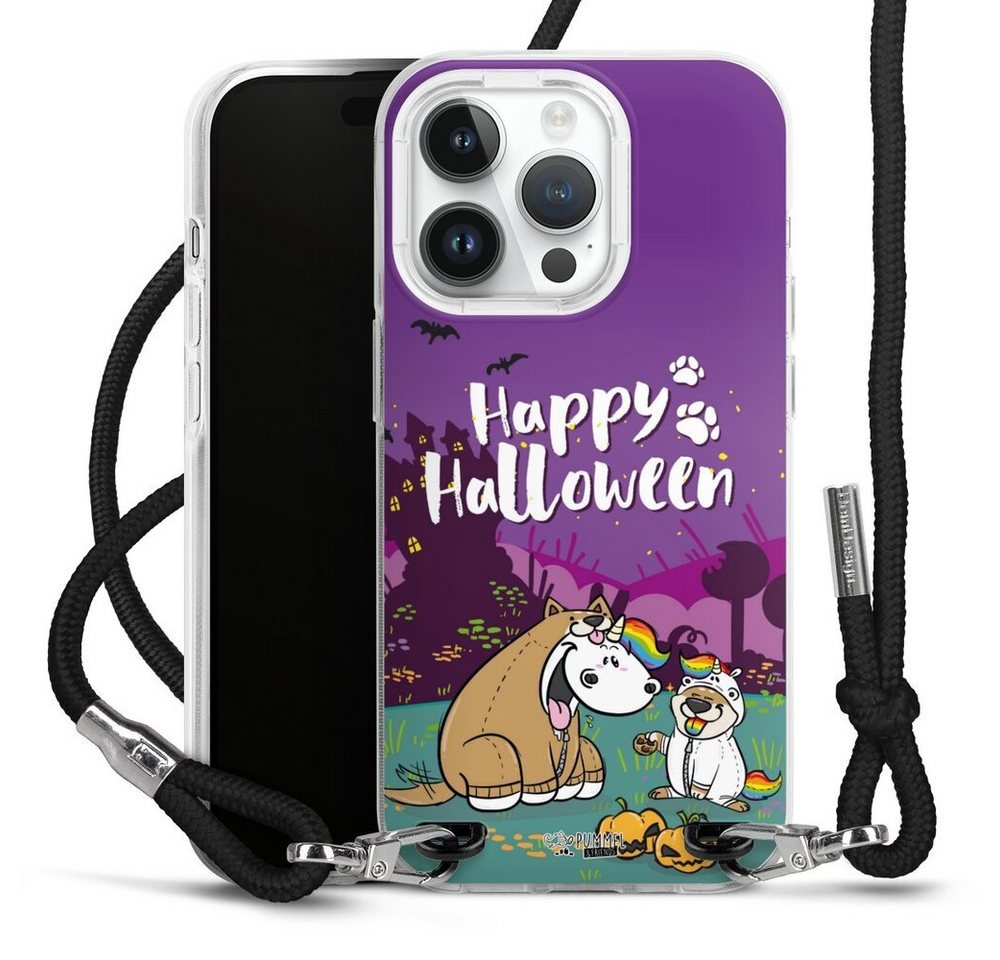 DeinDesign Handyhülle Pummeleinhorn Bisu Happy Halloween, Apple iPhone 14 Pro Handykette Hülle mit Band Case zum Umhängen DeinDesign Handyhülle Pummeleinhorn Bisu Happy Halloween, Apple iPhone 14 Pro Handykette Hülle mit Band Case zum Umhängen von DeinDesign