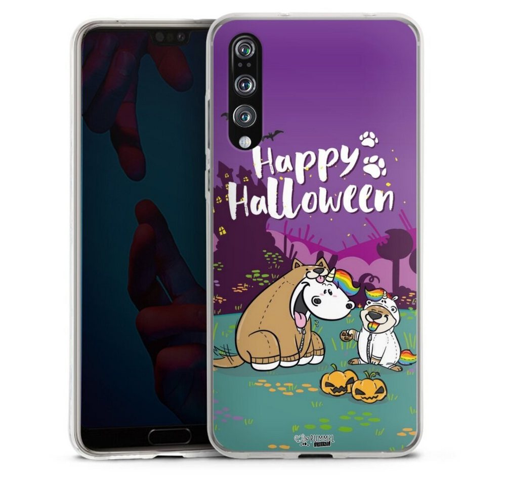 DeinDesign Handyhülle Pummeleinhorn Bisu Happy Halloween, Huawei P20 Pro Silikon Hülle Bumper Case Handy Schutzhülle von DeinDesign