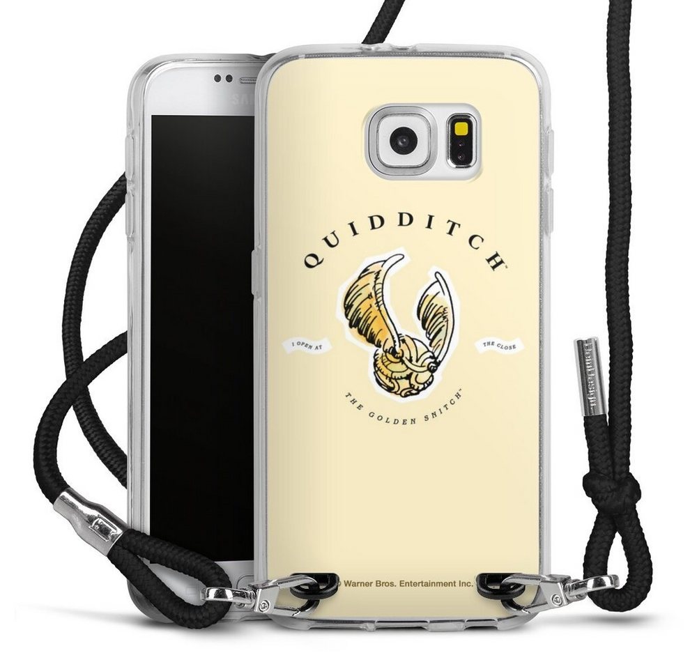 DeinDesign Handyhülle Quiddicht-The Golden Snitch, Samsung Galaxy S6 Handykette Hülle mit Band Case zum Umhängen von DeinDesign