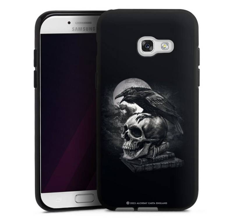 DeinDesign Handyhülle Rabe Schädel Totenköpfe Poe's Raven, Samsung Galaxy A5 Duos (2017) Silikon Hülle Bumper Case von DeinDesign