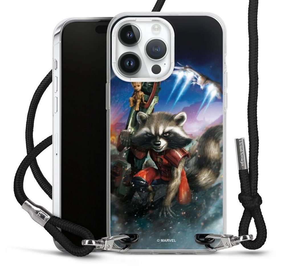 DeinDesign Handyhülle Rocket & Baby Groot Guardians Of The Galaxy, Apple iPhone 14 Pro Max Handykette Hülle mit Band Case zum Umhängen von DeinDesign