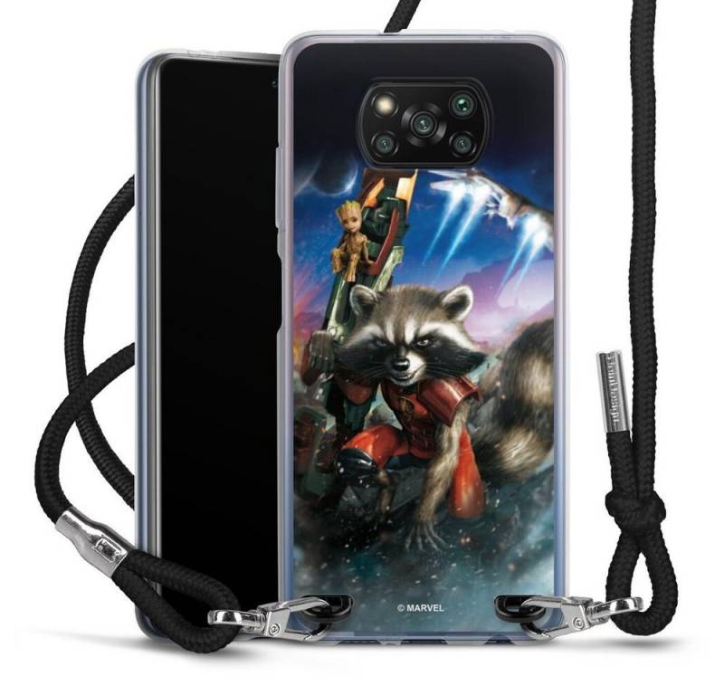 DeinDesign Handyhülle Rocket & Baby Groot Guardians Of The Galaxy, Xiaomi Poco X3 nfc Handykette Hülle mit Band Case zum Umhängen von DeinDesign
