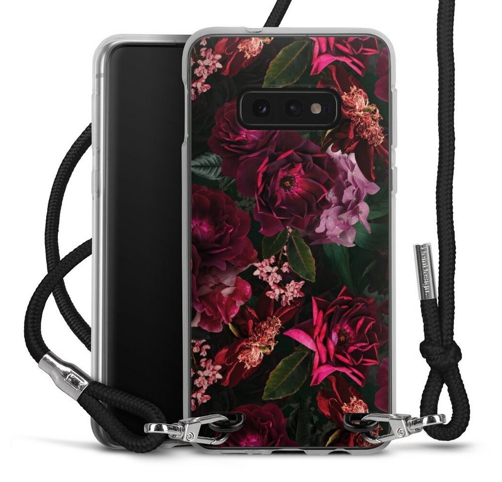 DeinDesign Handyhülle Rose Blumen Blume Dark Red and Pink Flowers, Samsung Galaxy S10e Handykette Hülle mit Band Case zum Umhängen von DeinDesign