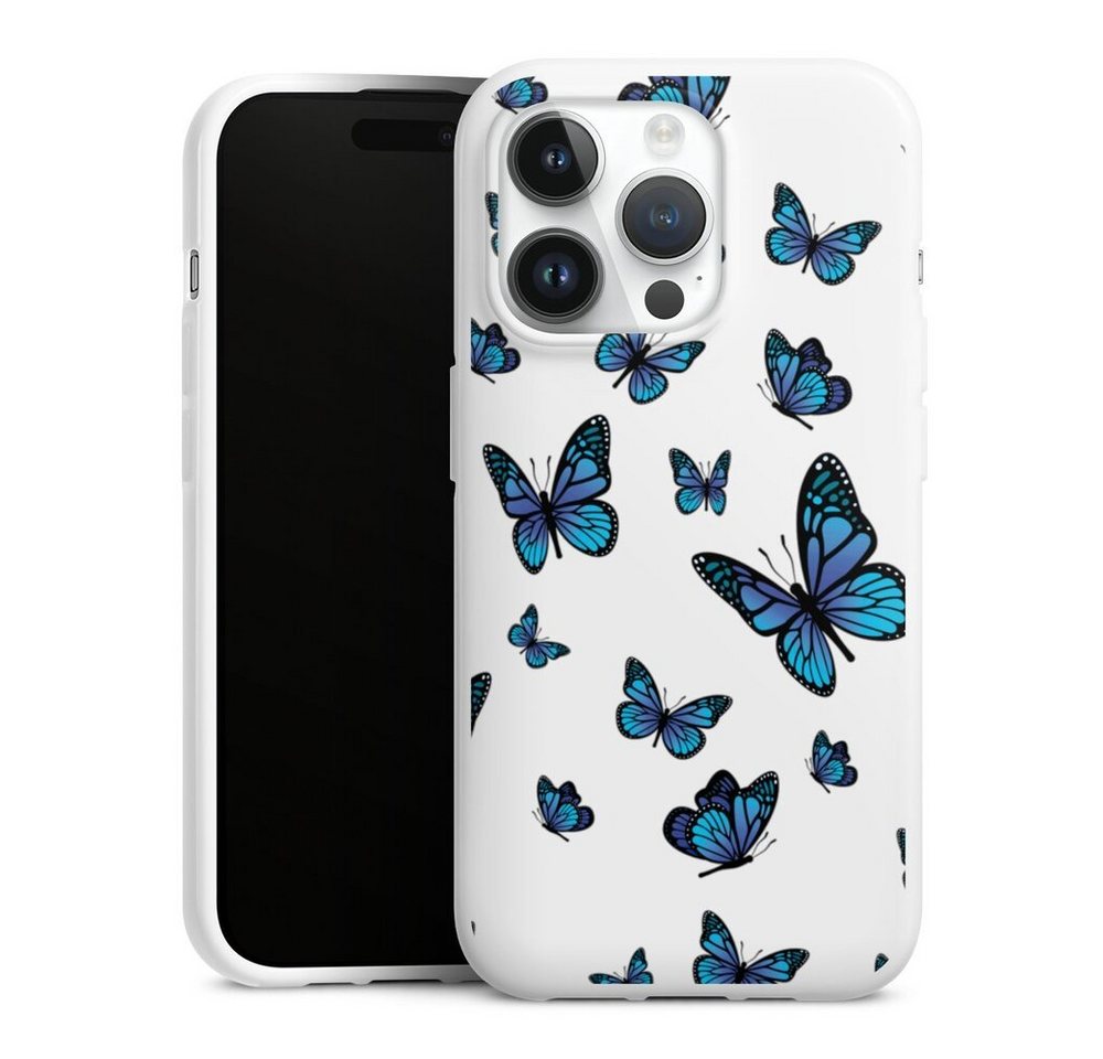 DeinDesign Handyhülle Schmetterling Muster transparent Butterfly Pattern Transparent, Apple iPhone 15 Pro Silikon Hülle Bumper Case Handy Schutzhülle von DeinDesign