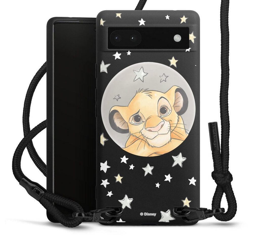 DeinDesign Handyhülle Simba Disney König der Löwen Simba ohne Hintergrund, Google Pixel 6a Premium Handykette Hülle mit Band Case zum Umhängen von DeinDesign