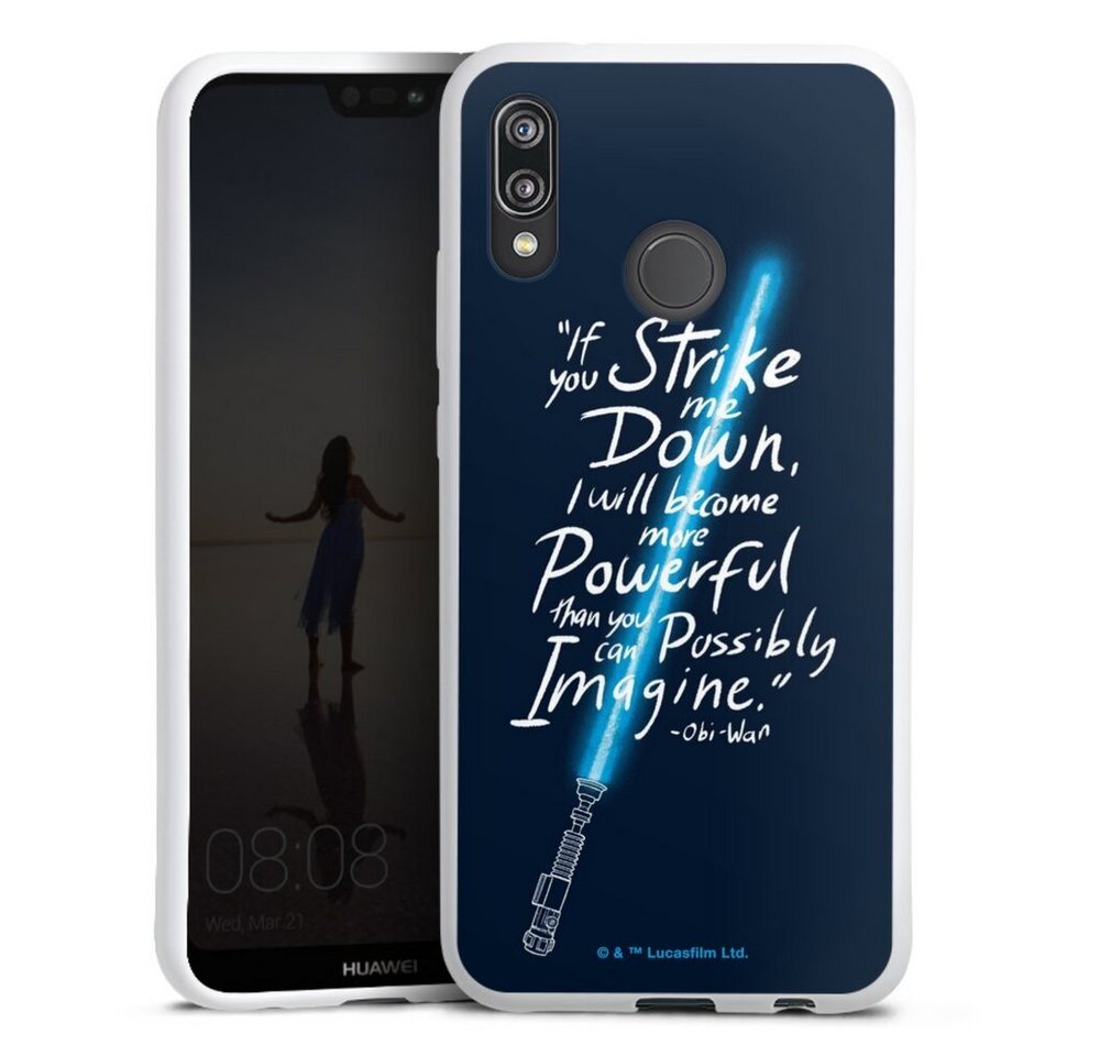 DeinDesign Handyhülle Star Wars Obi-Wan Kenobi Lichtschwert Obi Wan Quote, Huawei P20 Lite Silikon Hülle Bumper Case Handy Schutzhülle von DeinDesign