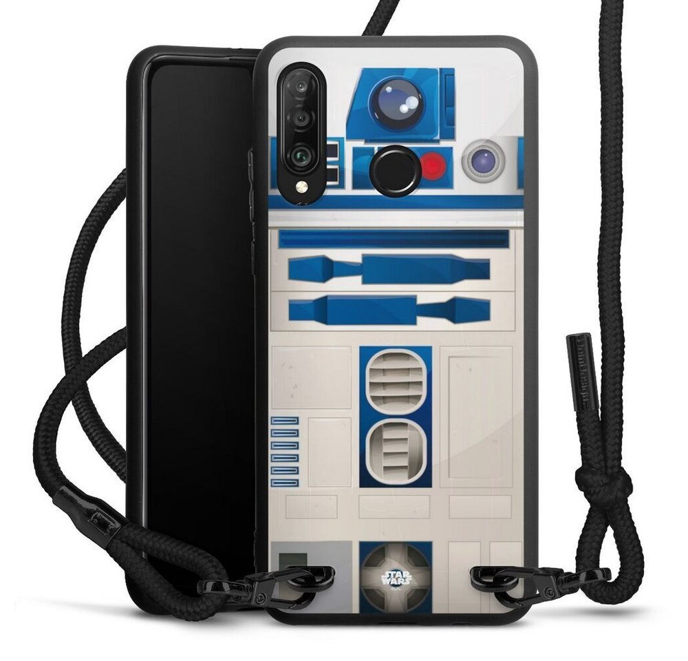 DeinDesign Handyhülle Star Wars R2D2 Fanartikel R2D2 Closeup - Star Wars, Huawei P30 Lite New Edition Premium Handykette Hülle mit Band von DeinDesign