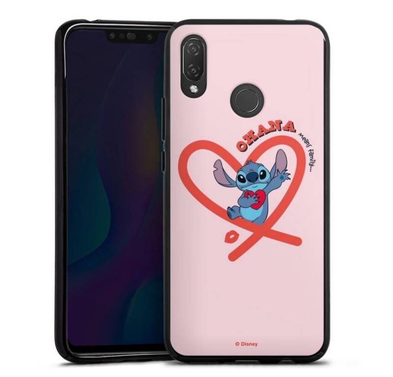 DeinDesign Handyhülle Stitch Ohana Pink Heart, Huawei P Smart Plus Silikon Hülle Bumper Case Handy Schutzhülle von DeinDesign