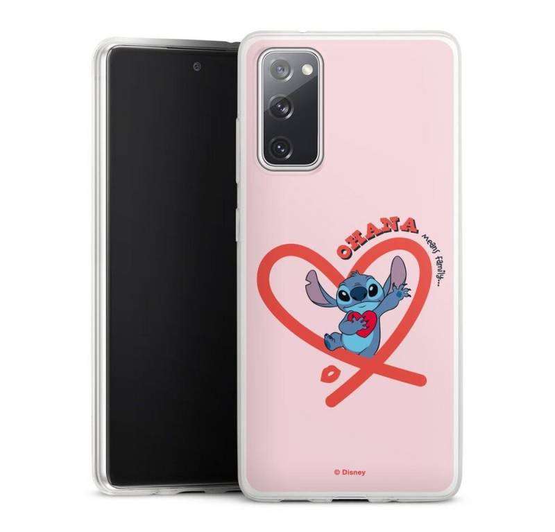 DeinDesign Handyhülle Stitch Ohana Pink Heart, Samsung Galaxy S20 FE 5G Slim Case Silikon Hülle Ultra Dünn von DeinDesign