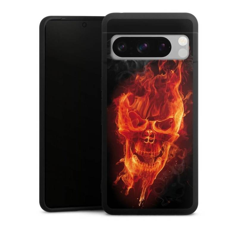 DeinDesign Handyhülle Totenkopf Feuer Schädel Burning Skull, Google Pixel 8 Pro Silikon Hülle Premium Case Handy Schutzhülle von DeinDesign